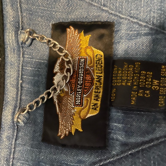 Harley Davidson women’s denim button down size 3w - Picture 3 of 3